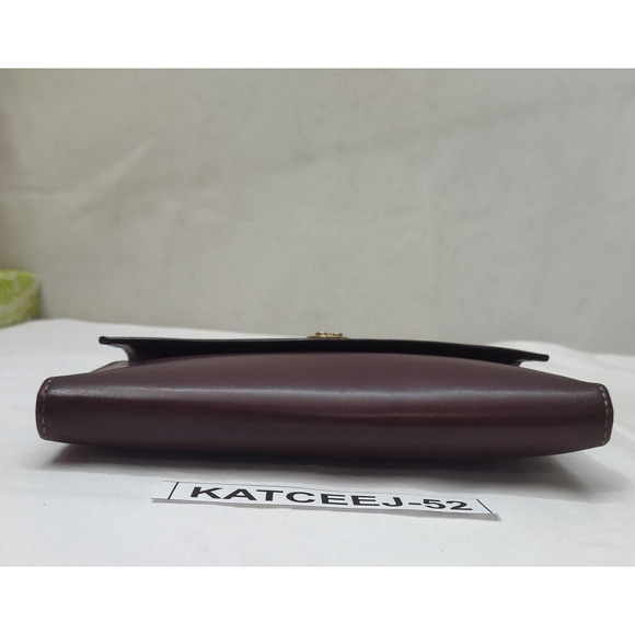 Bosca Maroon Leather Kisslock Pocket Credit Cards Trifold Long Wallet - Vintage - Picture 5 of 14